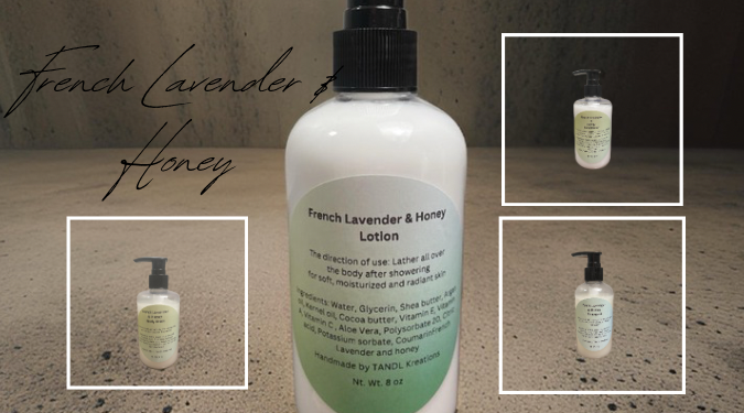 TandL Kreations French lavender and honey complete body care set
