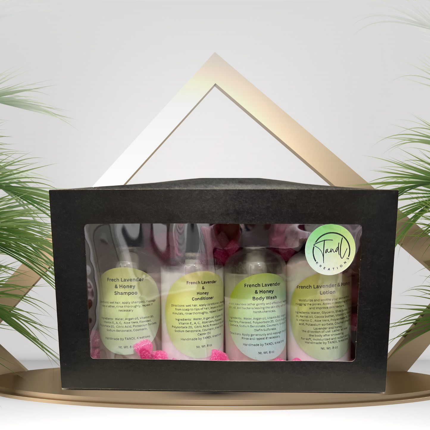 TandL Kreations French lavender and honey complete body care set