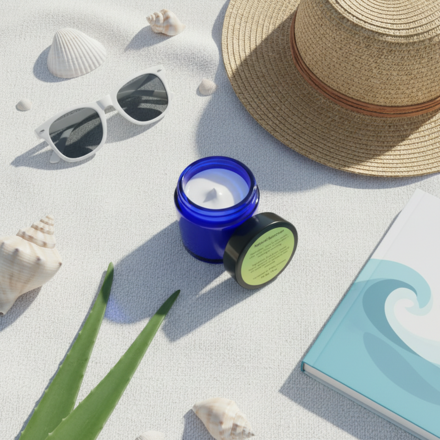 Natural Sunscreen Flat Lay