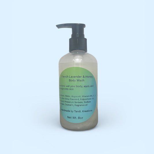 Argan Oil | 8oz | French Lavender & Honey | Body Wash | Single | TandL Kreations
