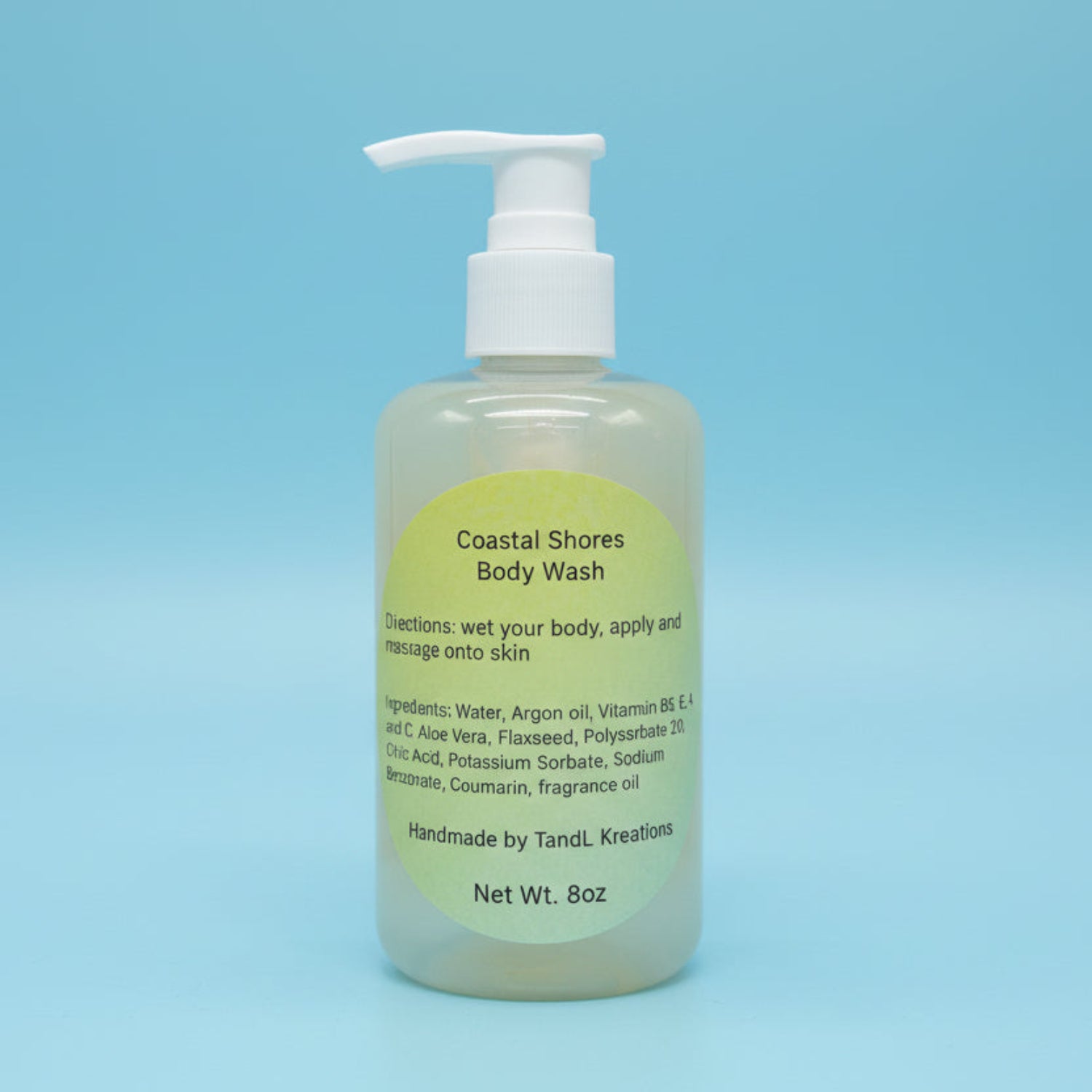 Coastal Shores 8oz Body Wash Argan Oil TandL Kreations 