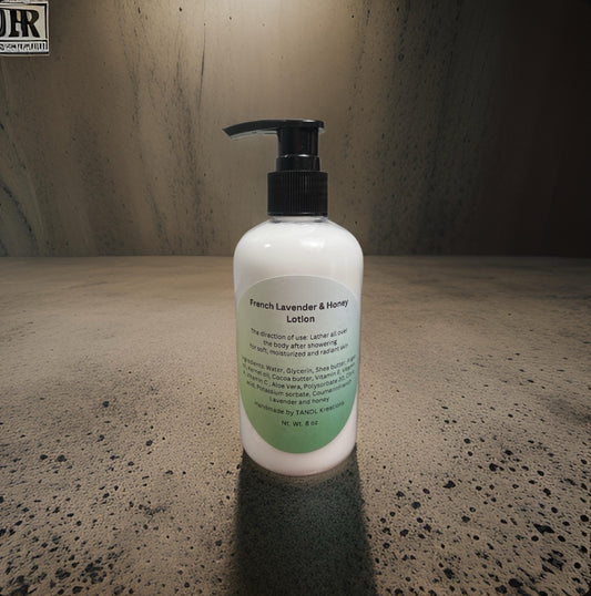 French lavender and honey argan oil lotion for deep hydration, Soothing lavender honey body lotion with argan oil, Hydrating lavender lotion that penetrates skin, TandL Kreations