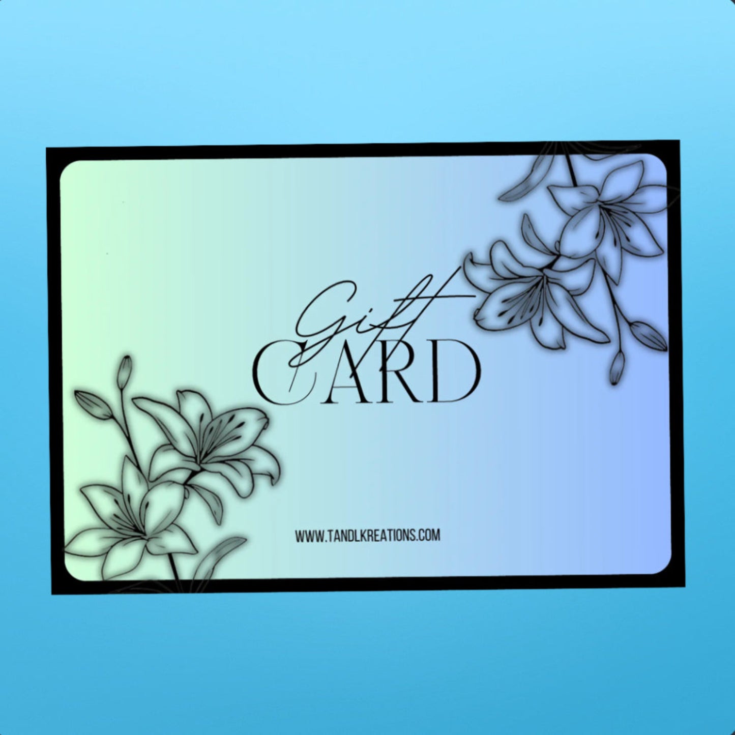 Skincare and body care gift card,
Luxury self-care digital gift card,
Gift card for body wash and skincare, Gift Card TandL Kreations