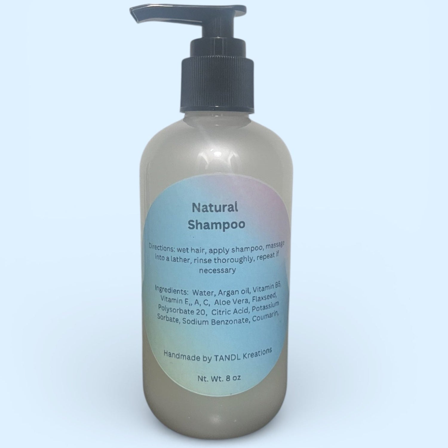 Natural Shampoo 8oz Argan Oil TandL Kreations