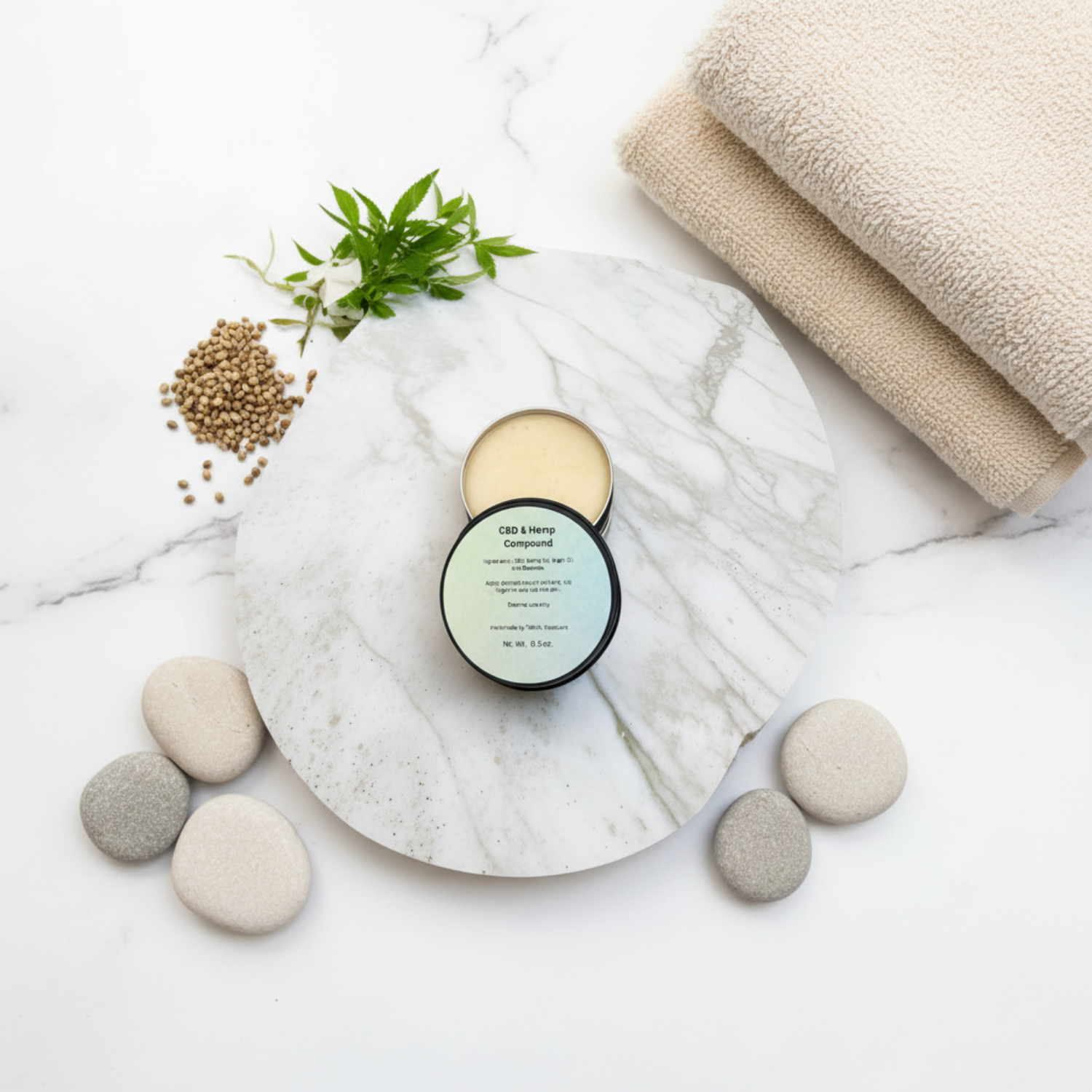 CBD compound flat lay