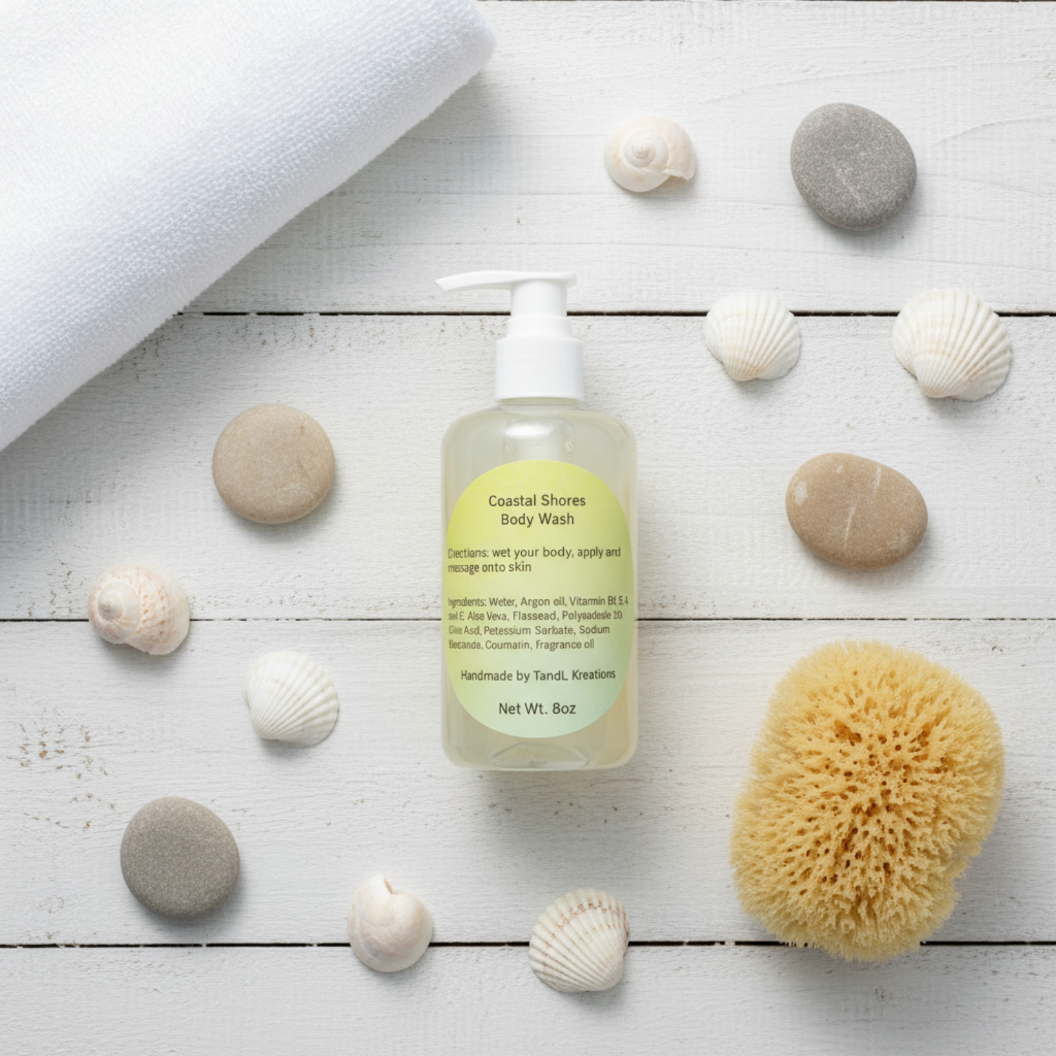 Coastal Shores Body Wash Flat Lay