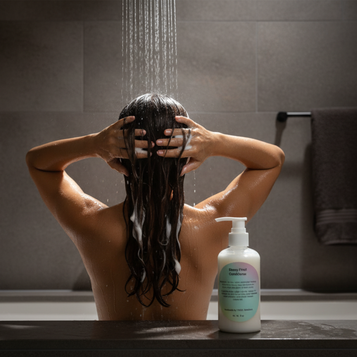 Ebony Frost Conditioner - Distributing Through Hair