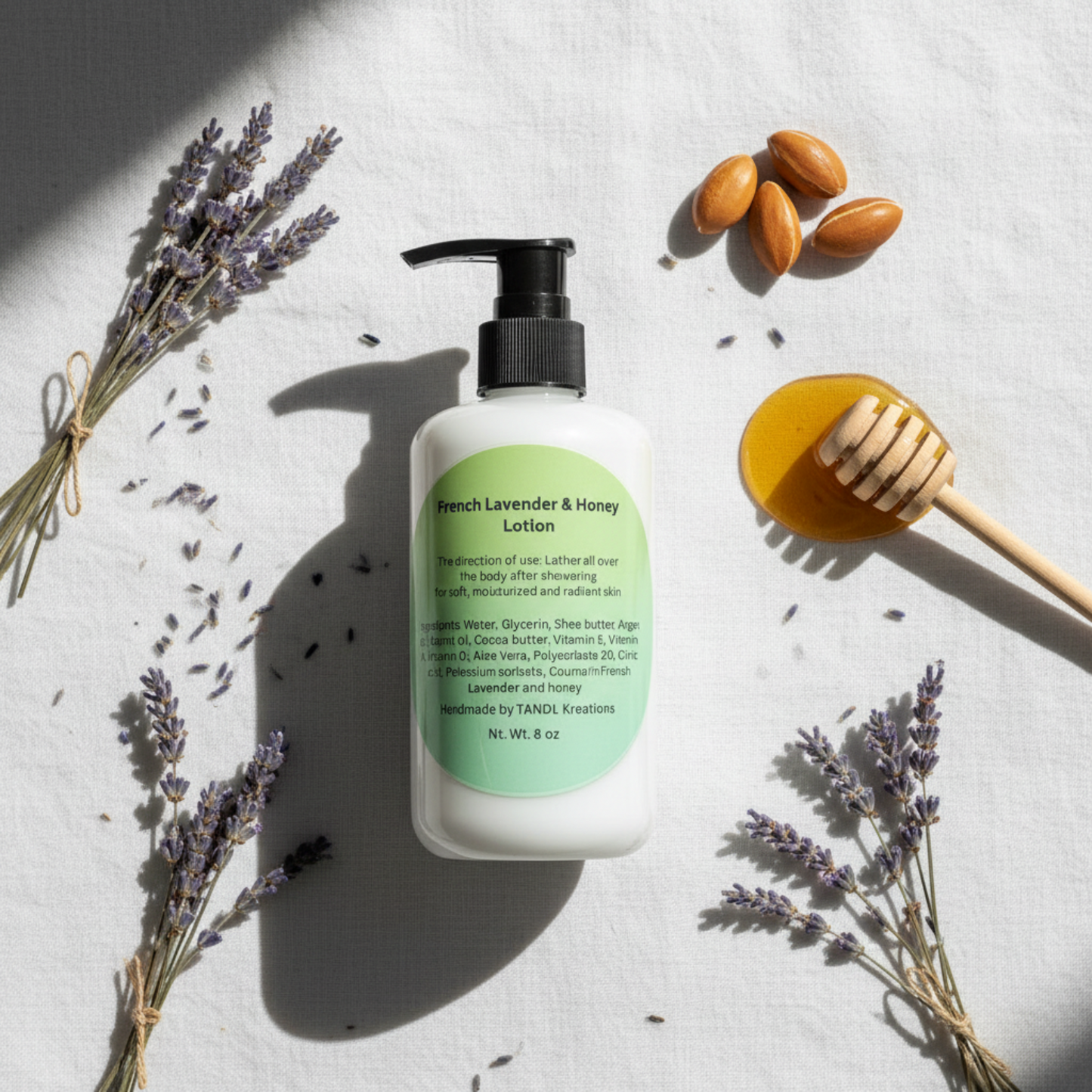 French Lavender & Honey Lotion flat-lay