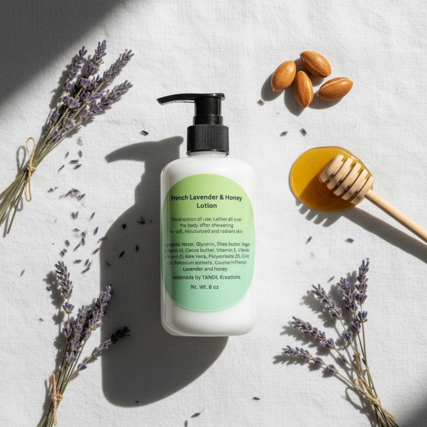 French Lavender & Honey Lotion flat-lay