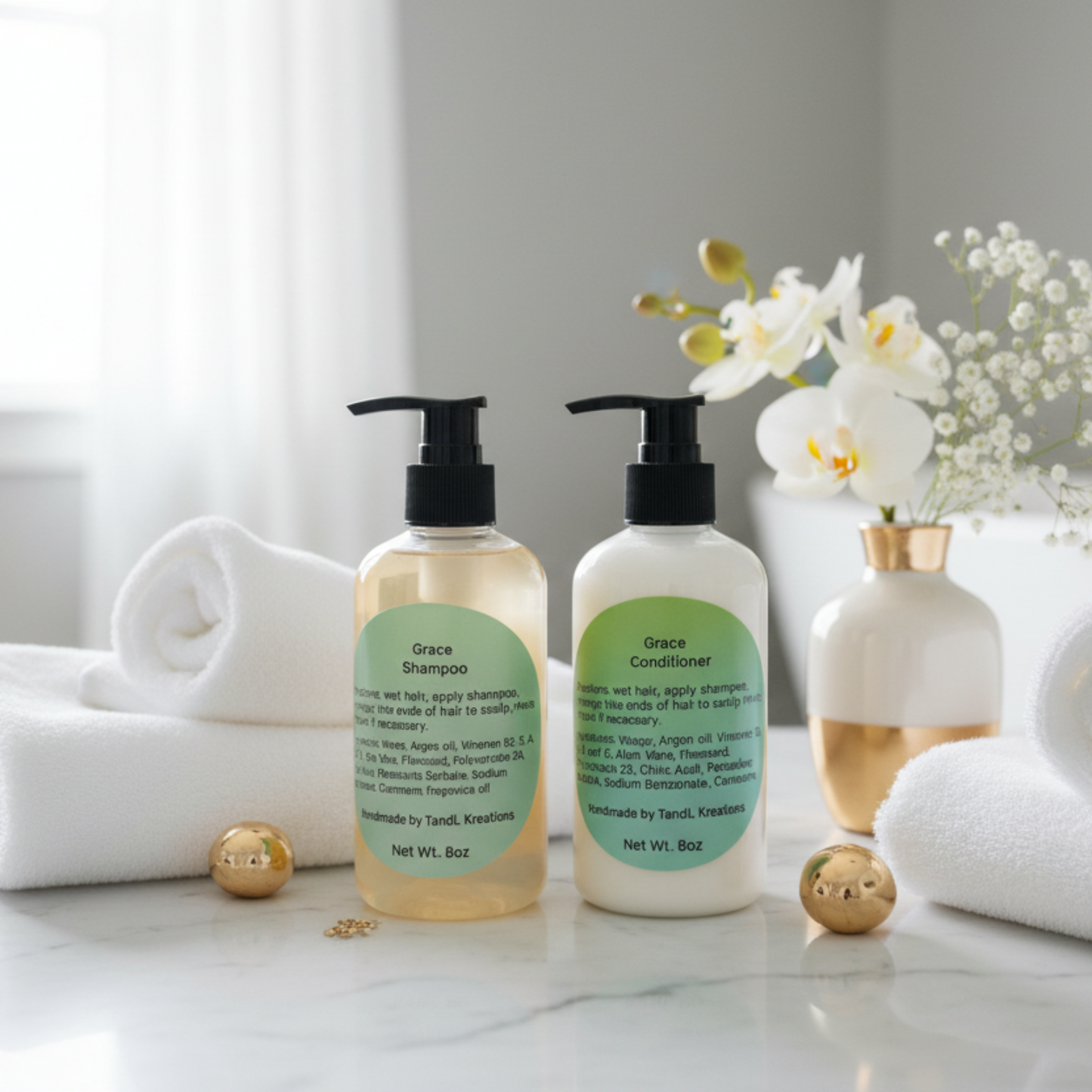 Grace Shampoo & Conditioner - Bathroom Scene
