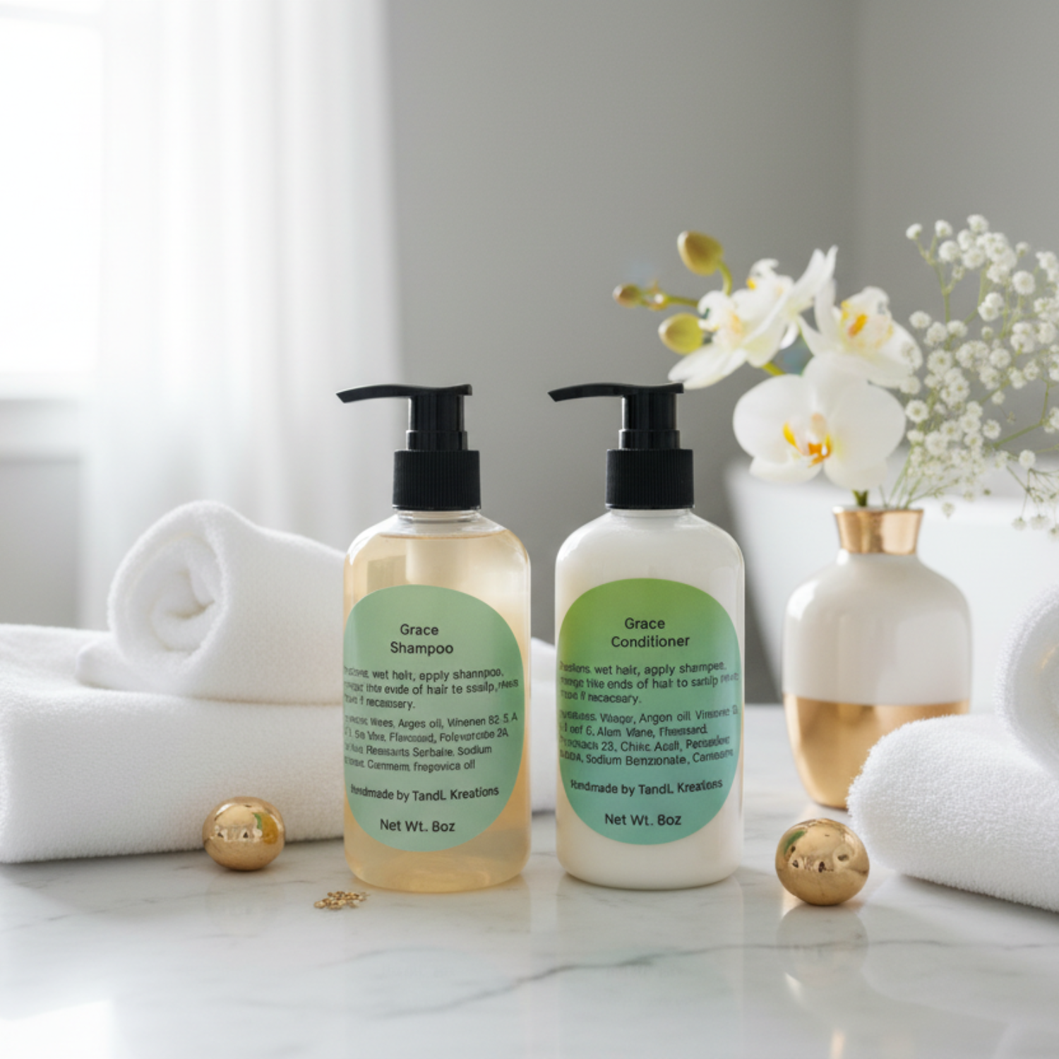 Grace Shampoo & Conditioner - Bathroom Scene
