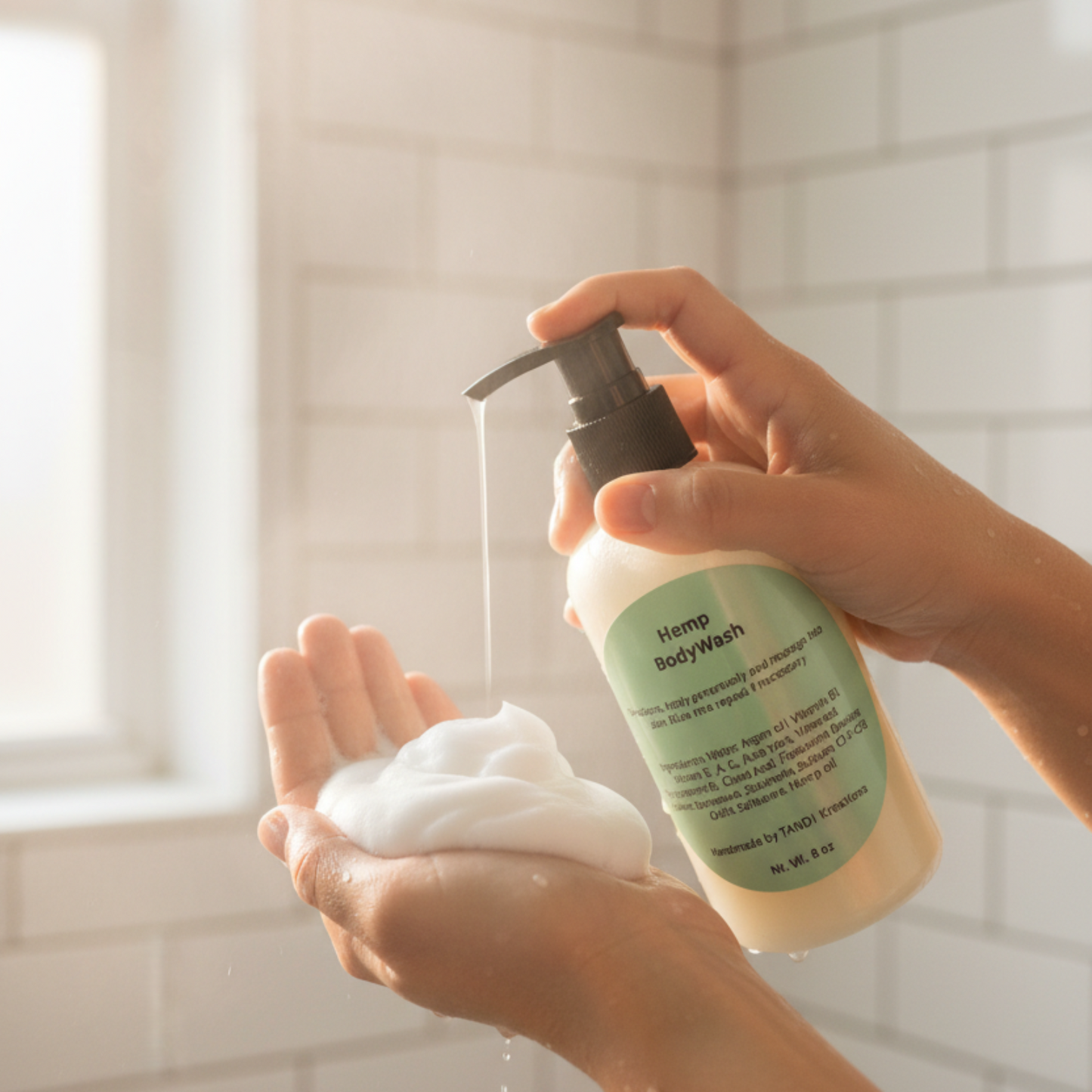 Hemp Body Wash with suds Tandl kreations argan oil 