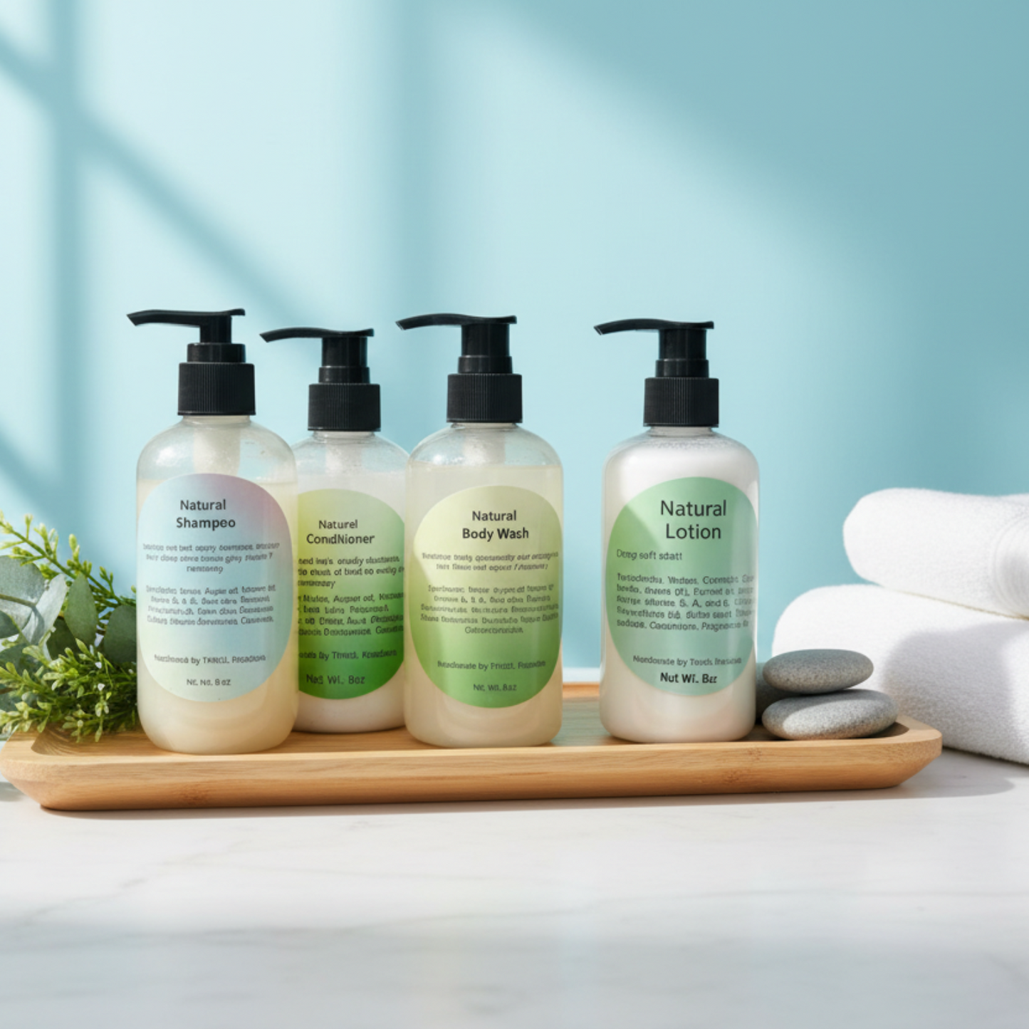 Natural Complete Hair & Body Care Set - Marble Surface
