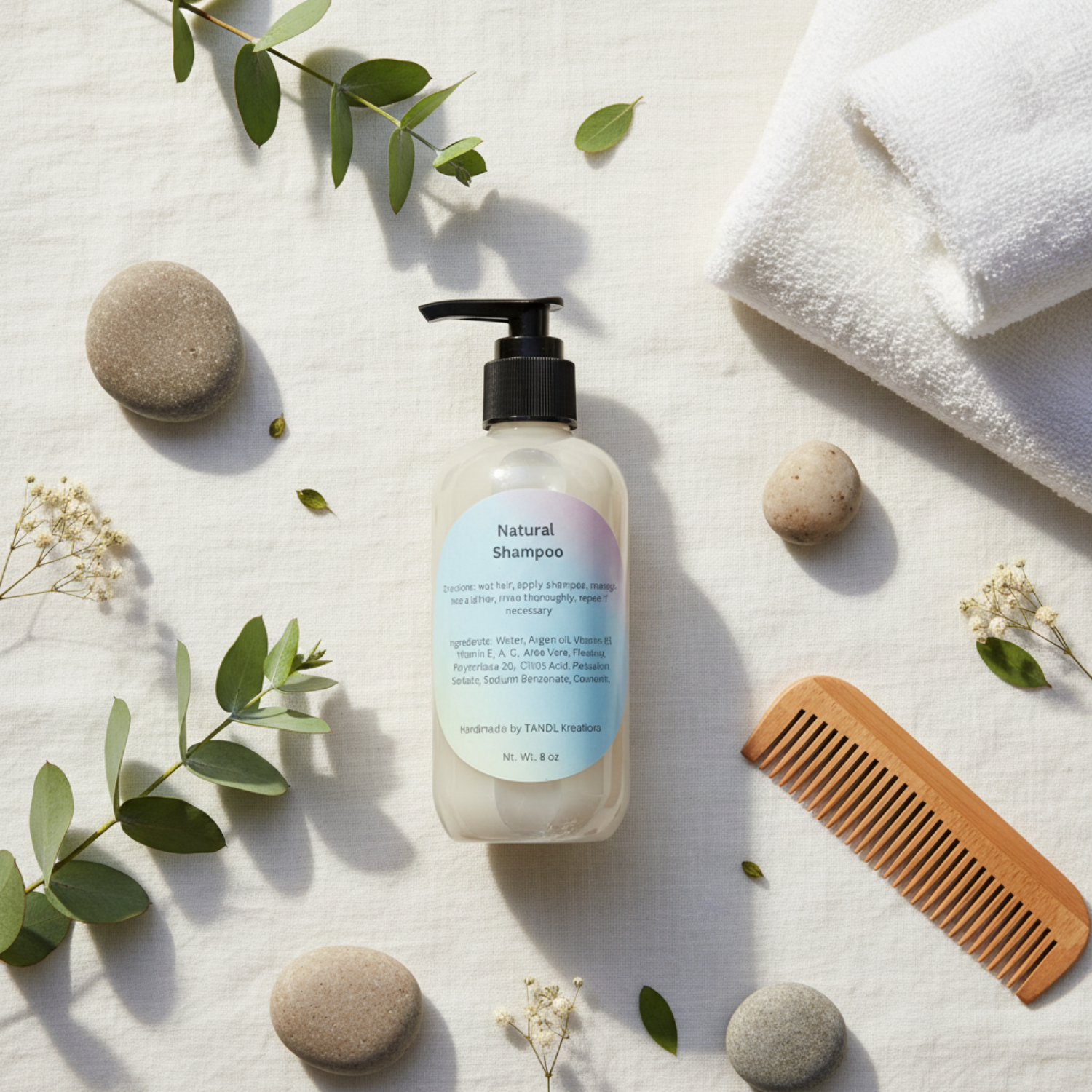 Natural Shampoo Flat Lay