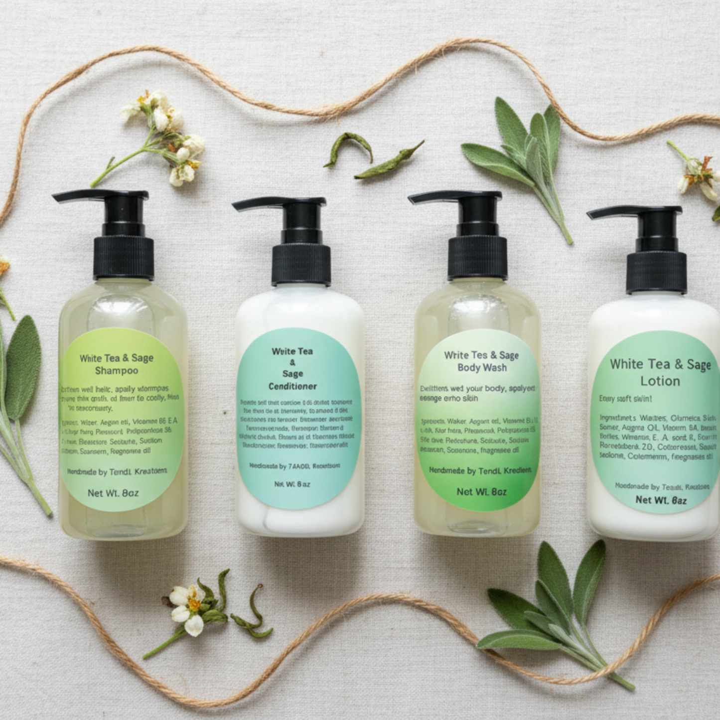 White Tea & Sage Set - Flat Lay